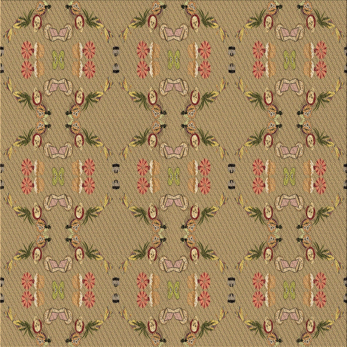 Round Patterned Light Brown Rug, pat2256brn