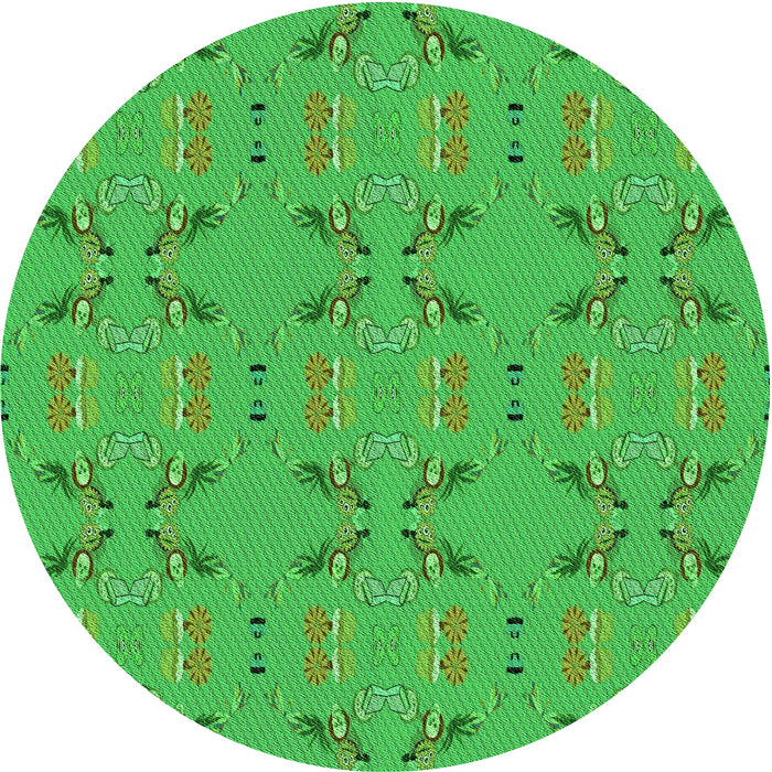 Square Patterned Neon Green Rug, pat2256grn