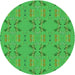 Square Patterned Neon Green Rug, pat2256grn