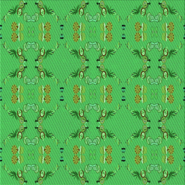 Round Patterned Neon Green Rug, pat2256grn