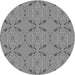 Square Patterned Dark Gray Rug, pat2256gry