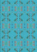 Machine Washable Transitional Bright Cyan Blue Rug, wshpat2256lblu