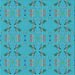 Round Machine Washable Transitional Bright Cyan Blue Rug, wshpat2256lblu