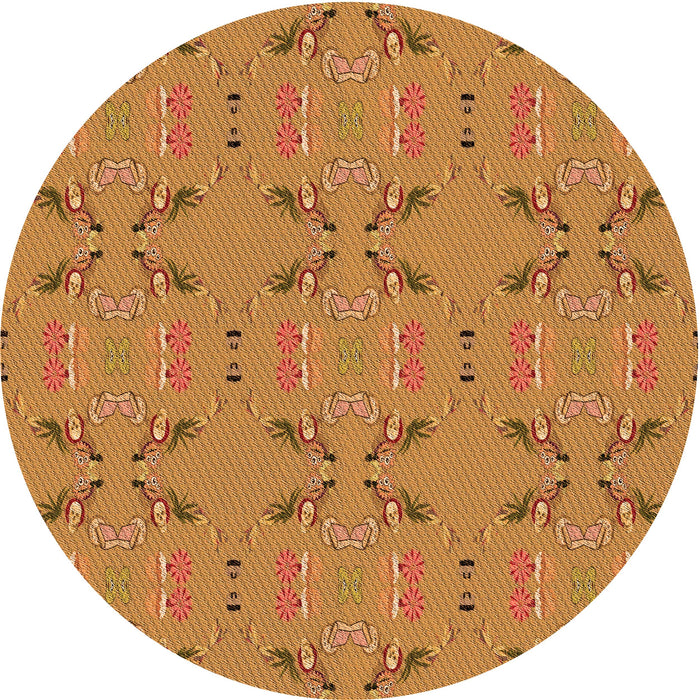 Square Machine Washable Transitional Dark Orange Rug in a Living Room, wshpat2256org