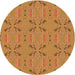 Square Patterned Dark Orange Rug, pat2256org