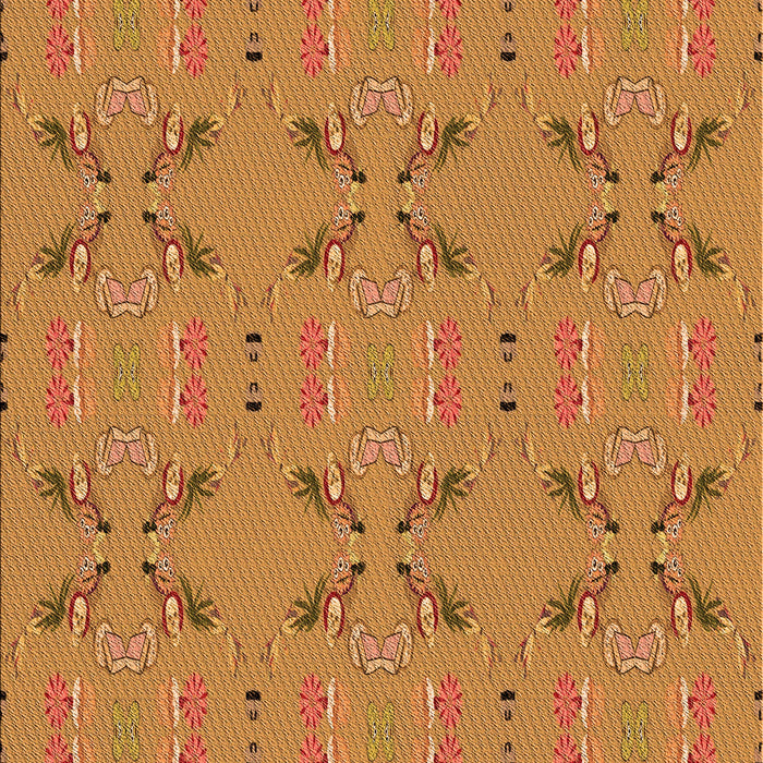 Patterned Dark Orange Rug, pat2256org