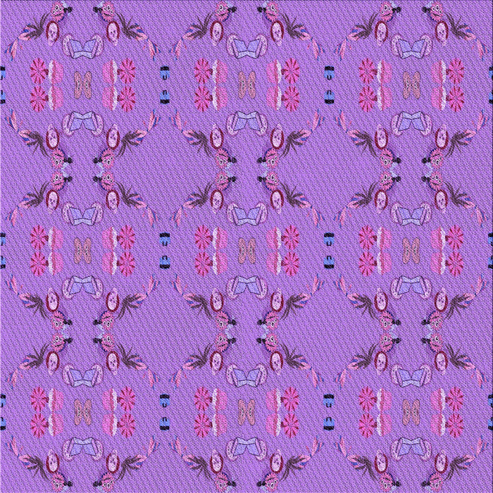 Round Machine Washable Transitional Purple Rug, wshpat2256pur