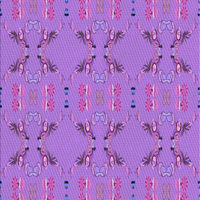 Machine Washable Transitional Purple Rug, wshpat2256pur