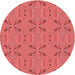 Square Machine Washable Transitional Red Rug in a Living Room, wshpat2256rd