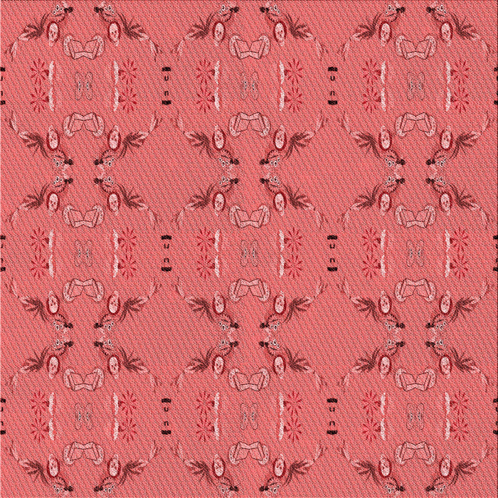 Round Patterned Red Rug, pat2256rd