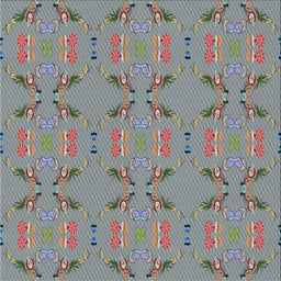 Square Patterned Carbon Gray Novelty Rug, pat2256