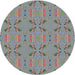 Sideview of Patterned Carbon Gray Novelty Rug, pat2256