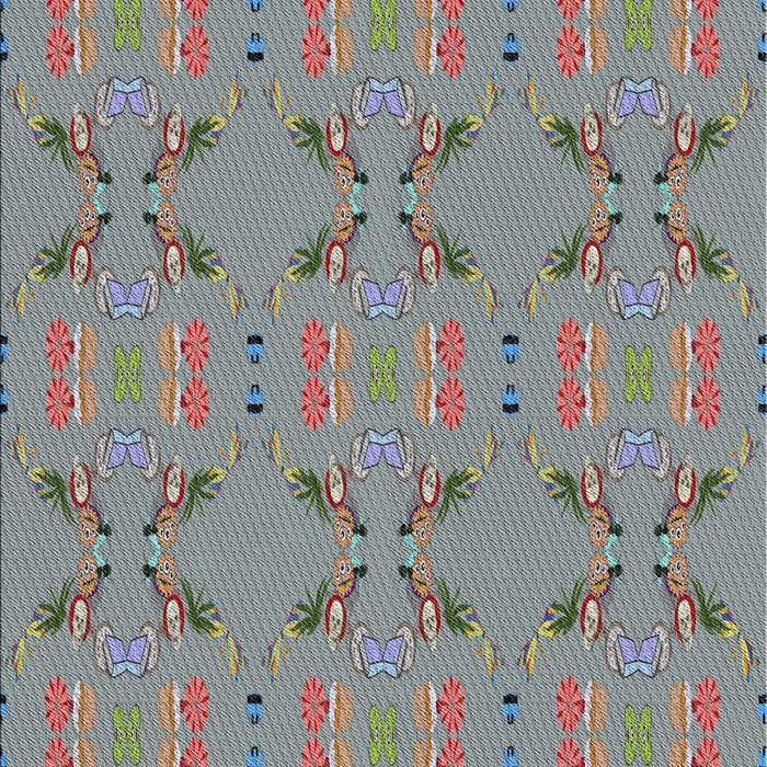 Patterned Carbon Gray Novelty Rug, pat2256