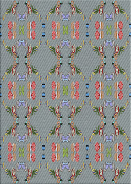 Machine Washable Transitional Carbon Gray Rug, wshpat2256