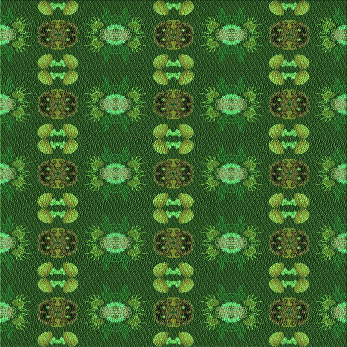 Round Patterned Deep Emerald Green Rug, pat2257grn