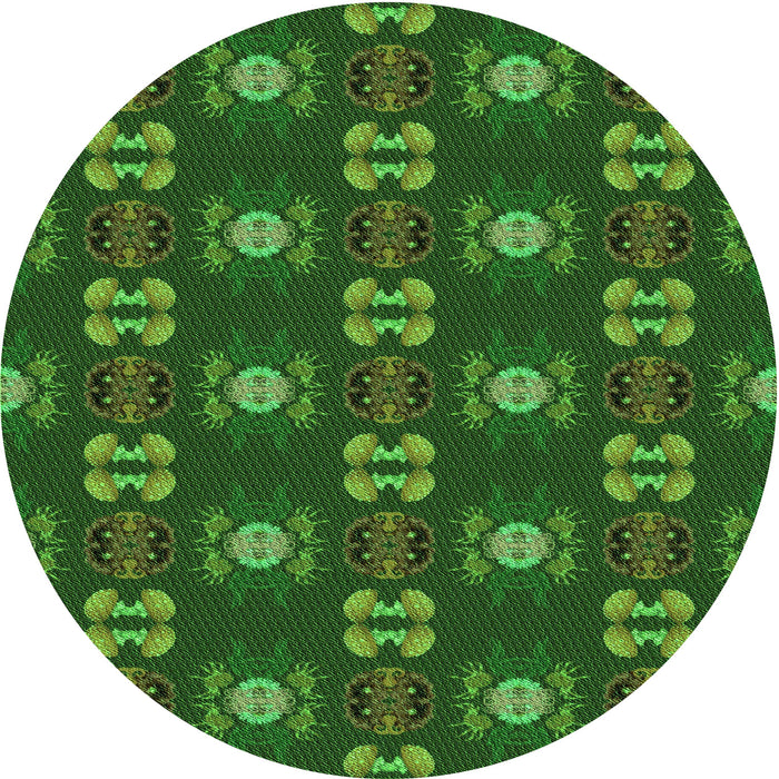 Square Patterned Deep Emerald Green Rug, pat2257grn
