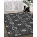 Patterned Silver Gray Rug in Family Room, pat2257gry