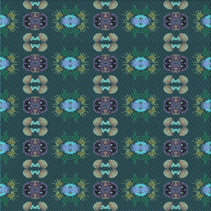 Round Machine Washable Transitional Deep-Sea Green Rug, wshpat2257lblu