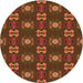 Square Machine Washable Transitional Saffron Red Rug in a Living Room, wshpat2257org