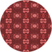 Square Patterned Cranberry Red Rug, pat2257rd