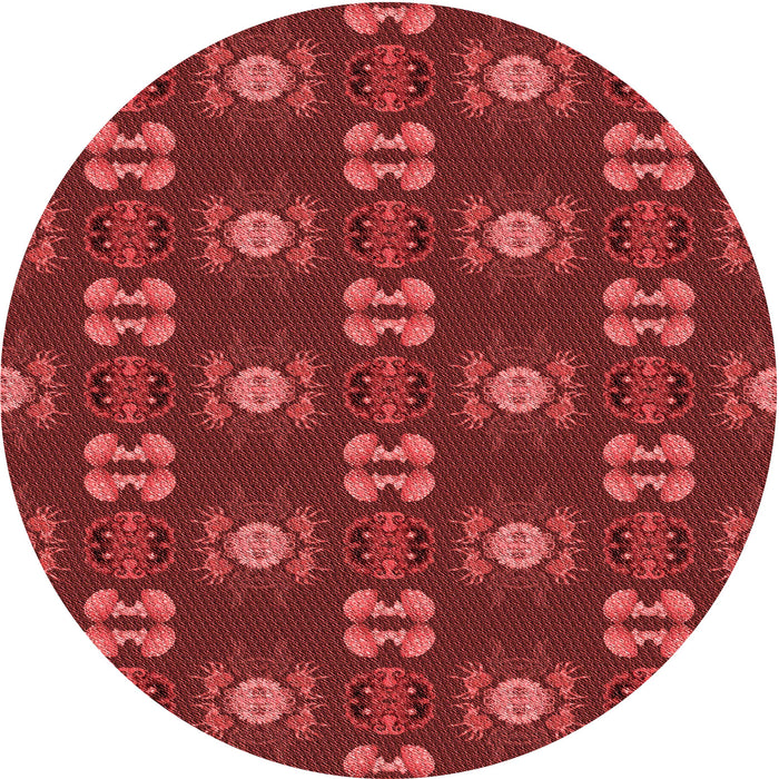 Square Machine Washable Transitional Cranberry Red Rug in a Living Room, wshpat2257rd