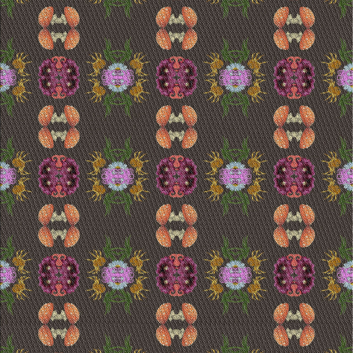 Patterned Dark Almond Brown Novelty Rug, pat2257