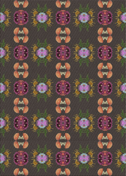 Machine Washable Transitional Dark Almond Brown Rug, wshpat2257