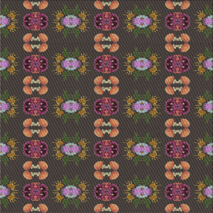 Square Patterned Dark Almond Brown Novelty Rug, pat2257