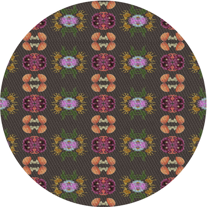 Sideview of Patterned Dark Almond Brown Novelty Rug, pat2257