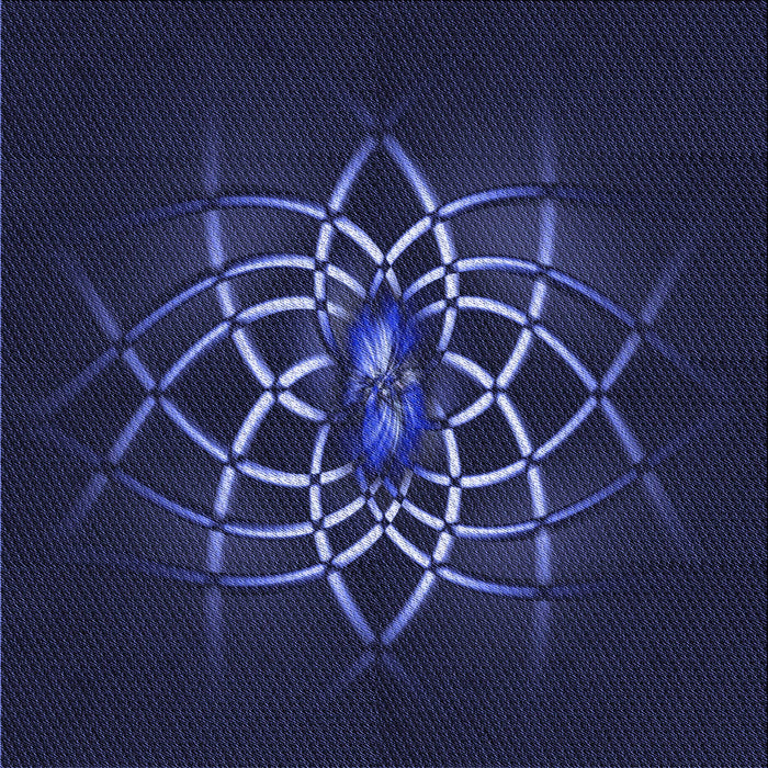 Round Patterned Night Blue Rug, pat2258blu