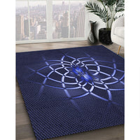 Patterned Night Blue Rug, pat2258blu