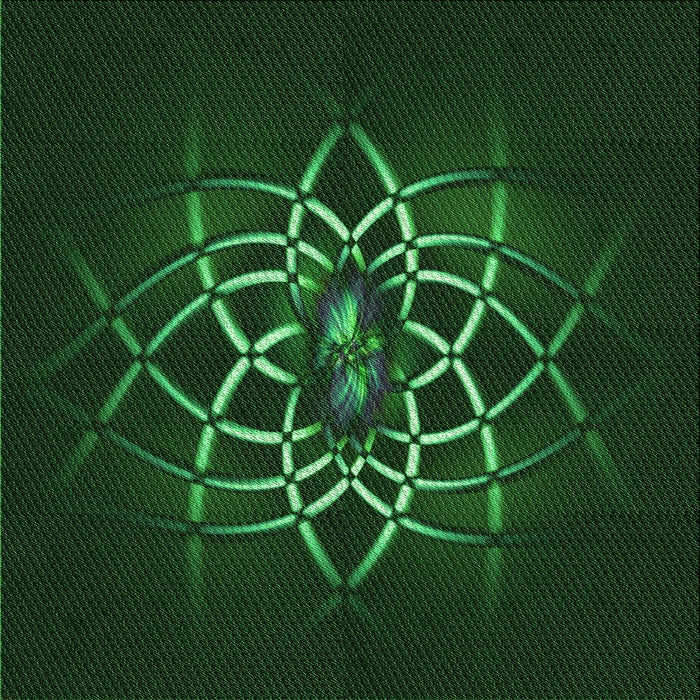 Round Patterned Green Rug, pat2258grn