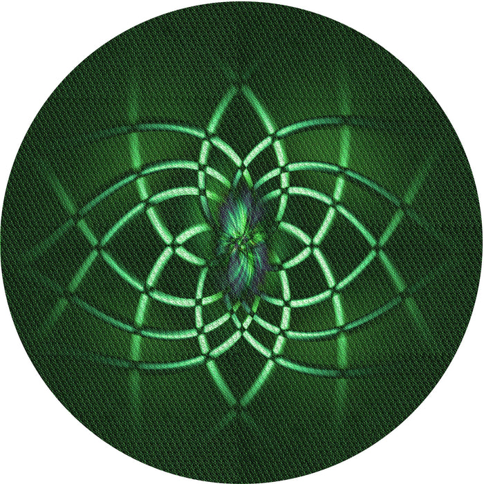 Square Patterned Green Rug, pat2258grn