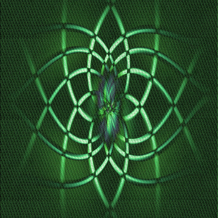 Patterned Green Rug, pat2258grn