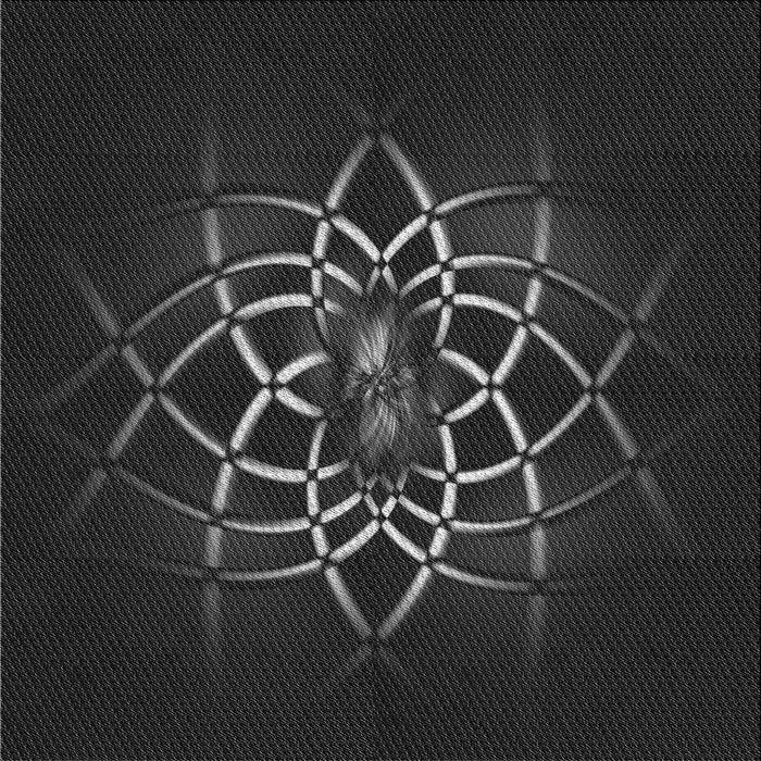 Round Patterned Midnight Gray Rug, pat2258gry