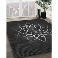 Patterned Midnight Gray Rug, pat2258gry