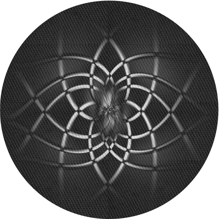 Square Patterned Midnight Gray Rug, pat2258gry