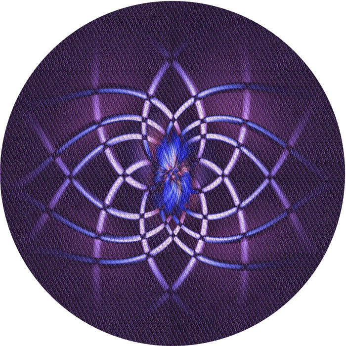 Square Patterned Deep Purple Rug, pat2258pur