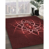 Patterned Fire Brick Red Rug, pat2258rd