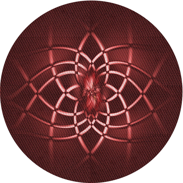 Square Patterned Fire Brick Red Rug, pat2258rd