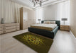 Patterned Dark Bronze Brown Rug in a Bedroom, pat2258yw