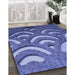 Patterned Sky Blue Rug in Family Room, pat2259blu