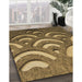 Patterned Orange Gold Rug in Family Room, pat2259brn