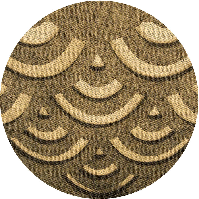 Square Patterned Orange Gold Rug, pat2259brn