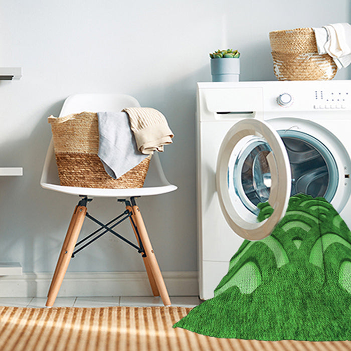 Machine Washable Transitional Green Rug in a Washing Machine, wshpat2259grn