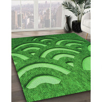 Patterned Green Rug, pat2259grn