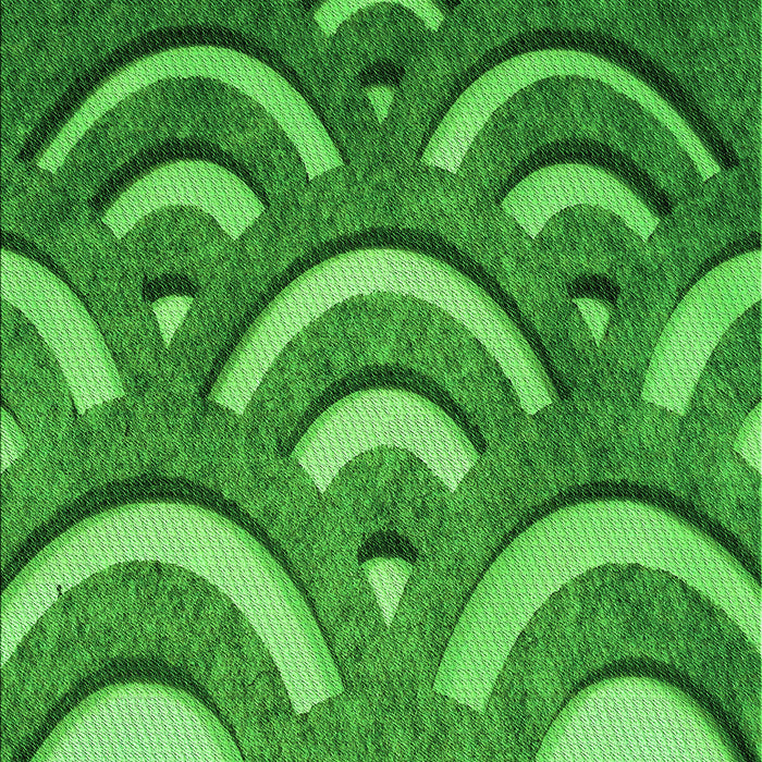 Machine Washable Transitional Green Rug, wshpat2259grn