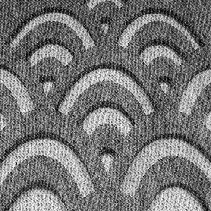 Machine Washable Transitional Black Rug, wshpat2259gry