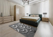 Patterned Black Rug in a Bedroom, pat2259gry
