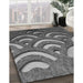 Patterned Black Rug in Family Room, pat2259gry